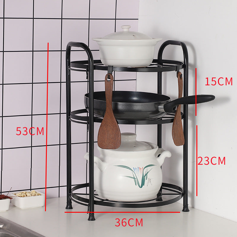 Manufacturers Wholesale Kitchen Rack Floor Storage Storage Rack Kitchen Pot Rack Creative Multi-layer Pot Rack