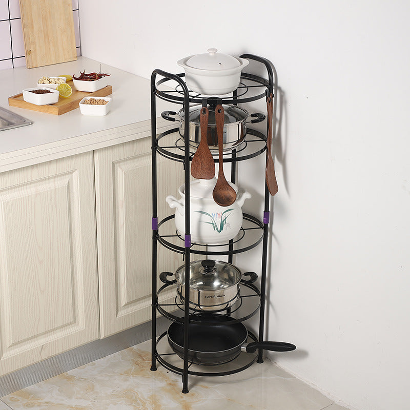 Manufacturers Wholesale Kitchen Rack Floor Storage Storage Rack Kitchen Pot Rack Creative Multi-layer Pot Rack