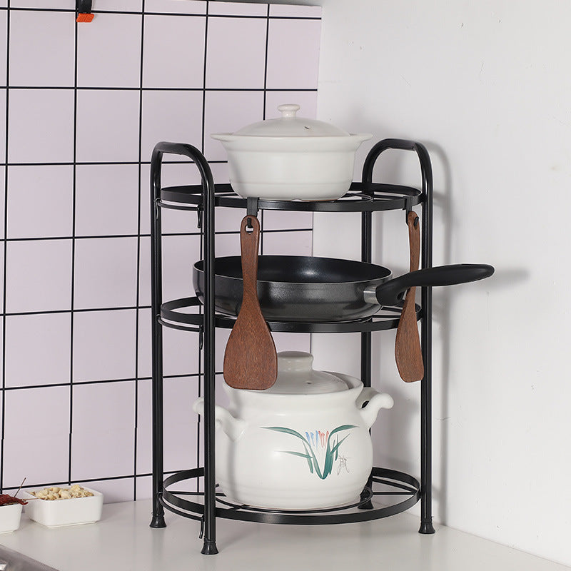 Manufacturers Wholesale Kitchen Rack Floor Storage Storage Rack Kitchen Pot Rack Creative Multi-layer Pot Rack