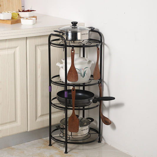 Manufacturers Wholesale Kitchen Rack Floor Storage Storage Rack Kitchen Pot Rack Creative Multi-layer Pot Rack