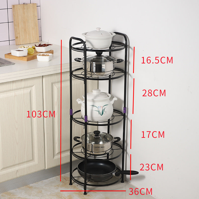 Manufacturers Wholesale Kitchen Rack Floor Storage Storage Rack Kitchen Pot Rack Creative Multi-layer Pot Rack