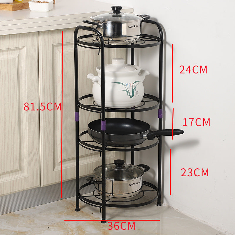 Manufacturers Wholesale Kitchen Rack Floor Storage Storage Rack Kitchen Pot Rack Creative Multi-layer Pot Rack