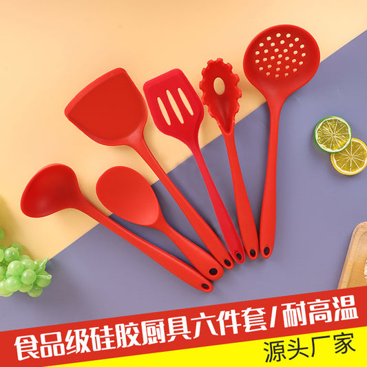 Silicone Spatula Non-stick Pan Special Shovel Resistant To High Temperature Cooking Silicone Shovel Six-piece Set Household Soup Spoon Kitchen Utensils Custom