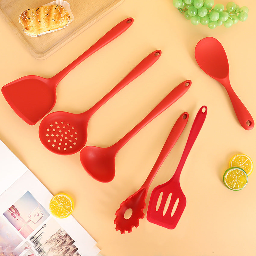 Silicone Spatula Non-stick Pan Special Shovel Resistant To High Temperature Cooking Silicone Shovel Six-piece Set Household Soup Spoon Kitchen Utensils Custom