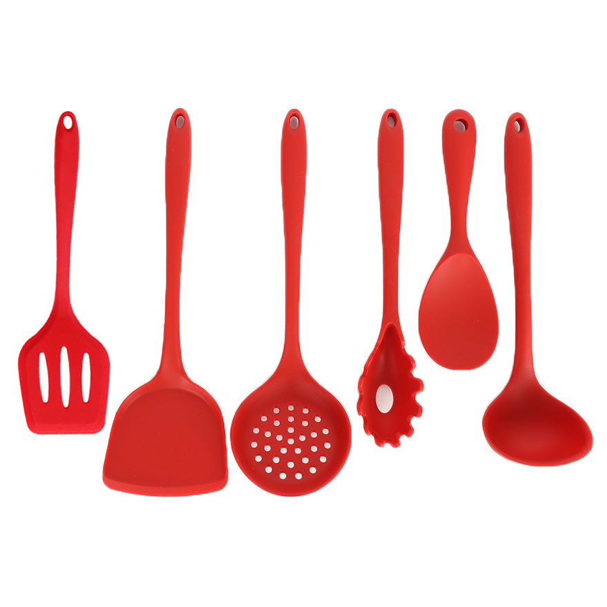 Silicone Spatula Non-stick Pan Special Shovel Resistant To High Temperature Cooking Silicone Shovel Six-piece Set Household Soup Spoon Kitchen Utensils Custom